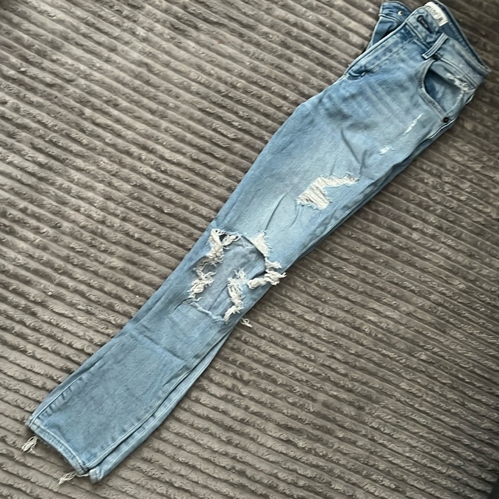 Abercrombie & Fitch Light Wash Destroyed Skinny Jeans